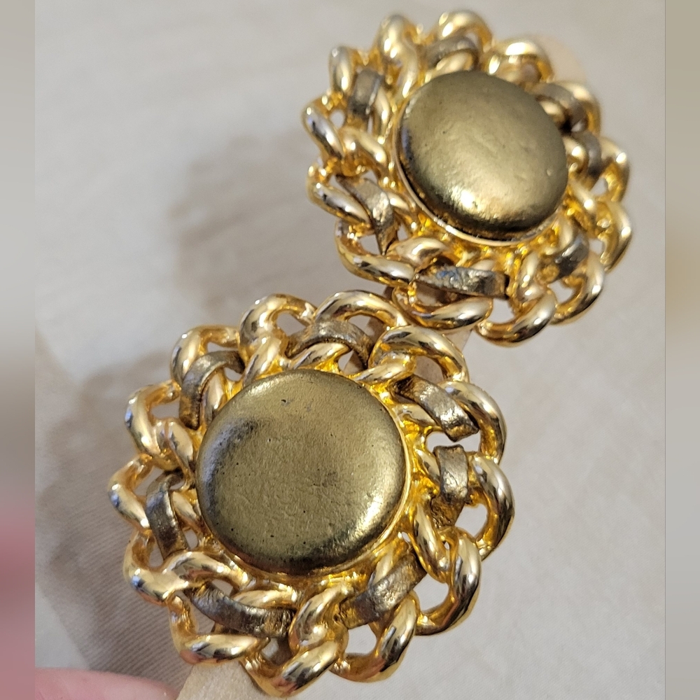 MCM Runway Gold Plated Clip On Earrings